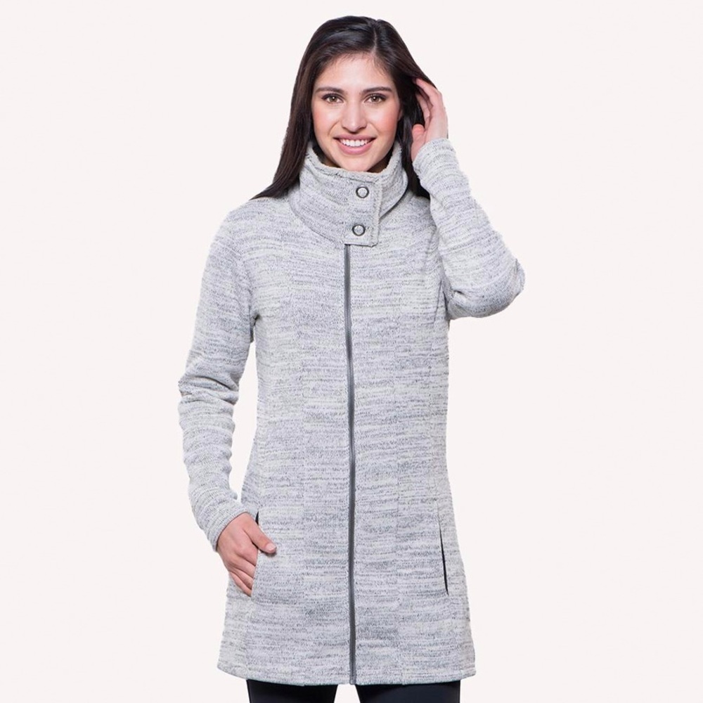 Kuhl - Alaska Long Zip Front Sweater Jacket - Gray